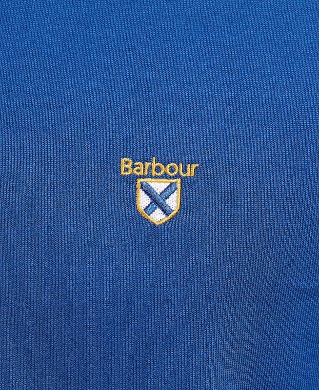 Men's Barbour Crest Rugby Top Polo shirts Blue | VCUL-92314