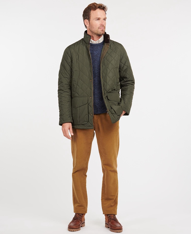 Men's Barbour Devon Quilted Jackets Green | RBVX-59761