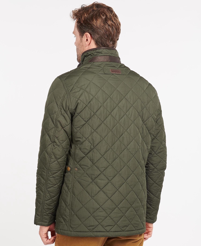 Men's Barbour Devon Quilted Jackets Green | RBVX-59761