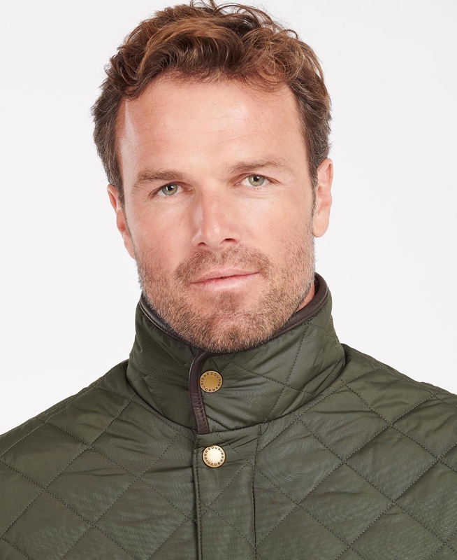 Men's Barbour Devon Quilted Jackets Green | RBVX-59761