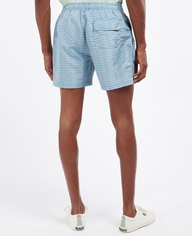 Men's Barbour Diamond Geo Swim Pants Blue | FGBK-27589