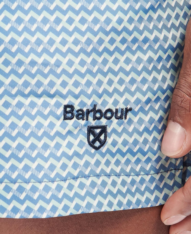 Men's Barbour Diamond Geo Swim Pants Blue | FGBK-27589