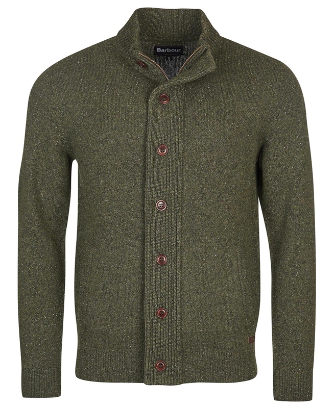 Men's Barbour Essential Cardigan Tisbury Zip Through Sweaters Green | YKXN-62783