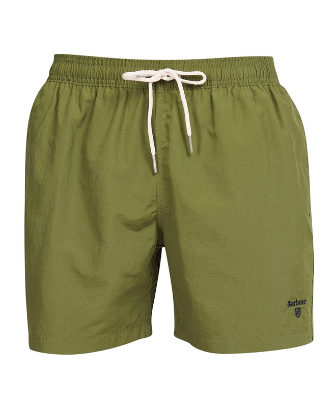 Men's Barbour Essential Logo 5'' Swim Pants Olive | MNQZ-25096