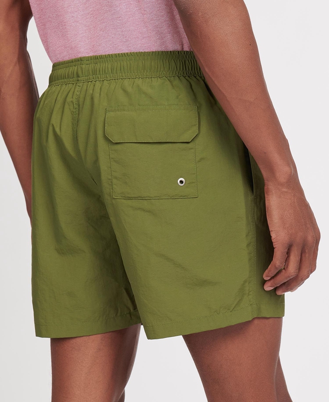 Men's Barbour Essential Logo 5'' Swim Pants Olive | MNQZ-25096