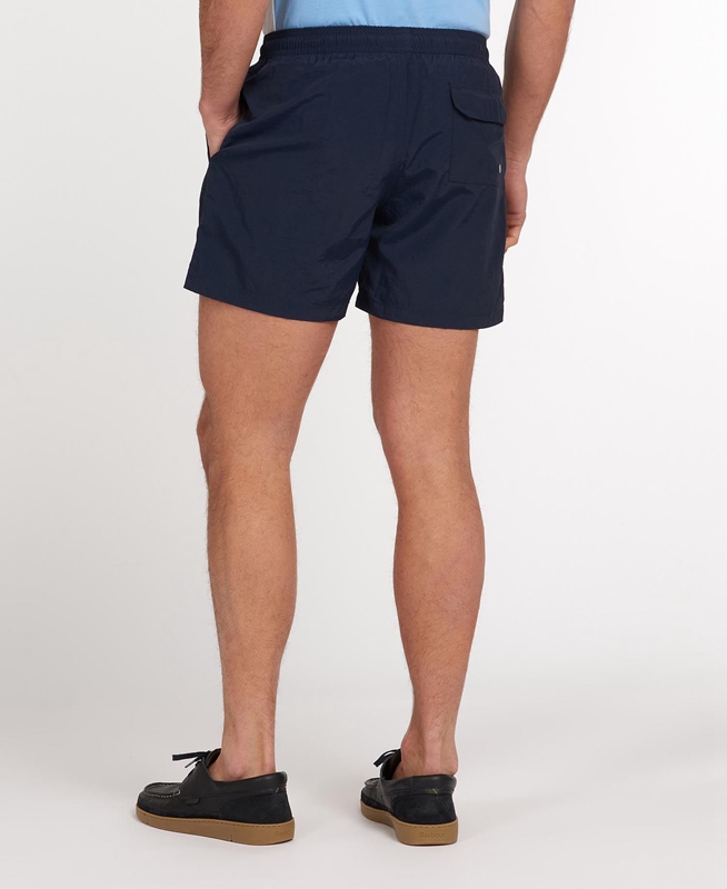 Men's Barbour Essential Logo 5'' Swim Pants Navy | SOYL-94650