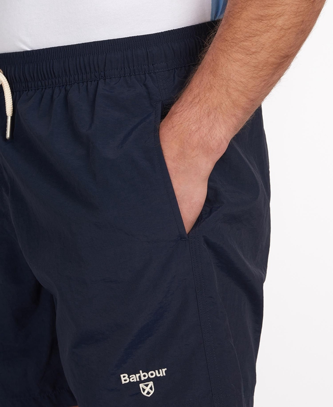 Men's Barbour Essential Logo 5'' Swim Pants Navy | SOYL-94650