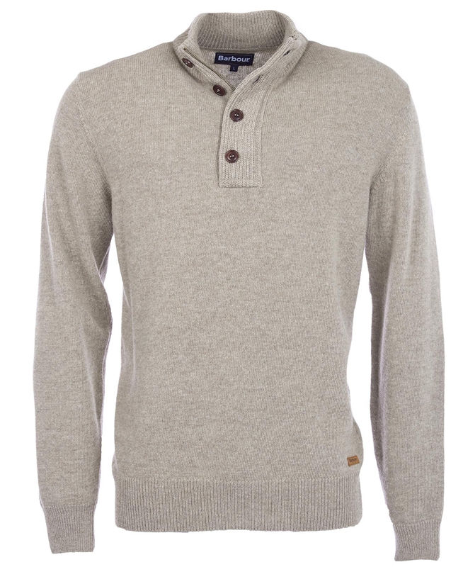 Men's Barbour Essential Patch Half Zip Sweaters Grey | VAPN-79184