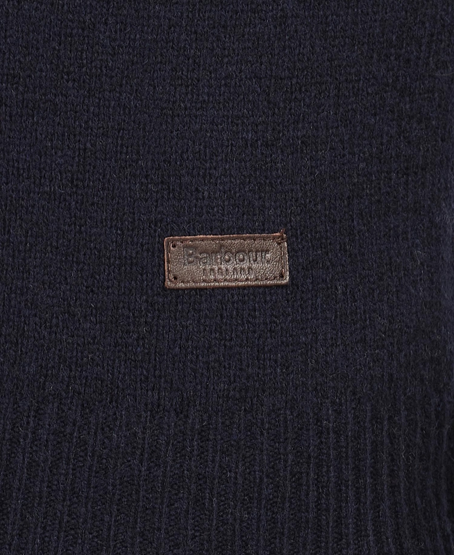 Men's Barbour Essential Patch Half Zip Sweaters Navy | XYWZ-37928