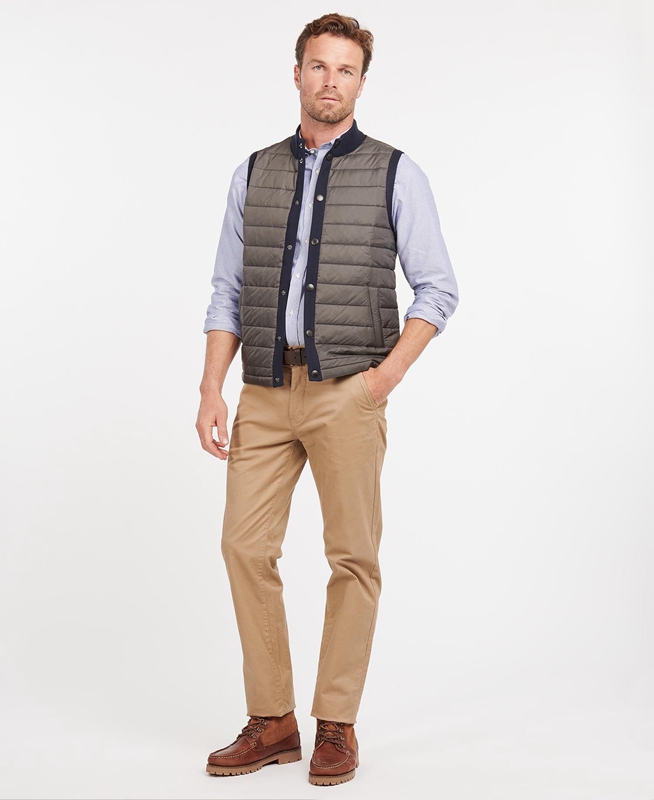 Men's Barbour Essential Vest Navy | HRGK-92703