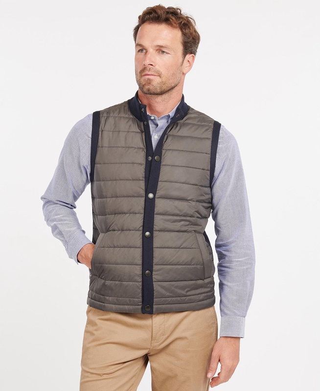 Men\'s Barbour Essential Vest Navy | HRGK-92703