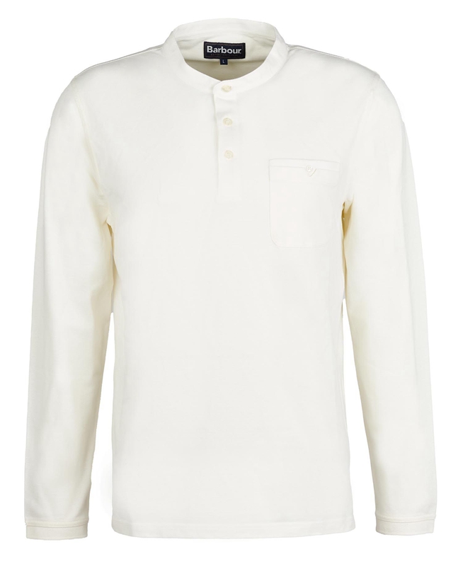 Men's Barbour Explorer Henley Polo shirts Cream | HFVW-06739