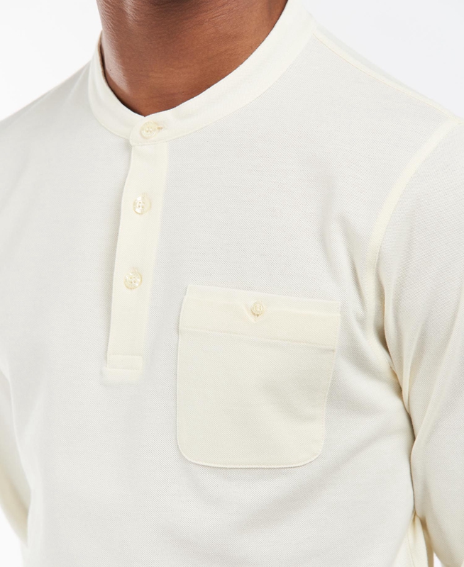 Men's Barbour Explorer Henley Polo shirts Cream | HFVW-06739