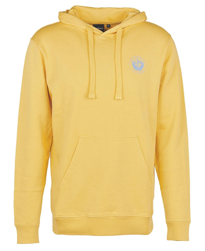 Men's Barbour Explorer Hoodie Sweatshirts Yellow | TRYW-75098