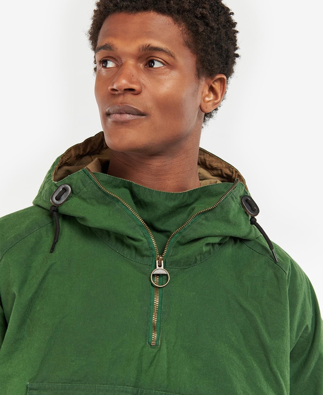 Men's Barbour Explorer Twig Pullover Casual Jackets Green | GZYF-12067