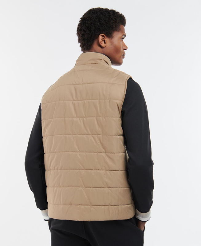 Men's Barbour Farnham Vest Beige | BWOE-16583