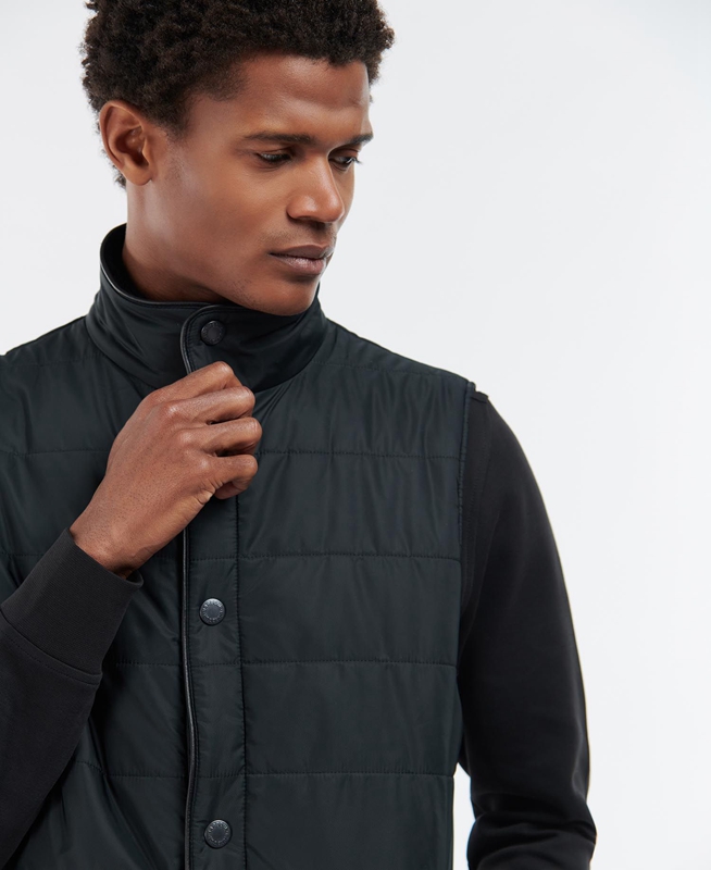 Men's Barbour Farnham Vest Black | OEGT-20861