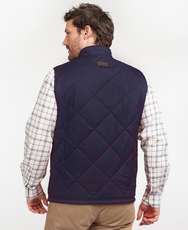 Men's Barbour Finn Vest Blue | XBPF-95607