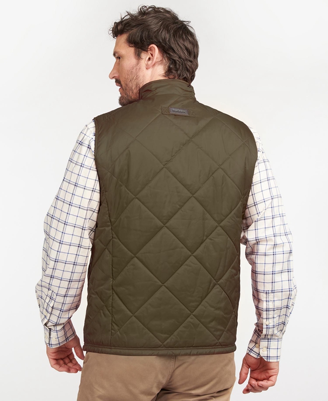 Men's Barbour Finn Vest Green | OMZH-75142