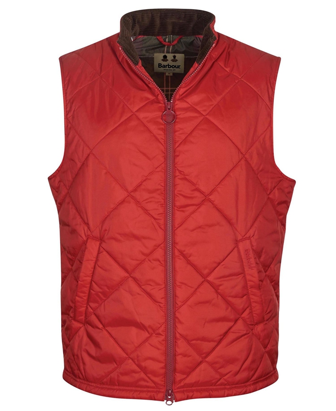 Men's Barbour Finn Vest Red | SBGA-37069