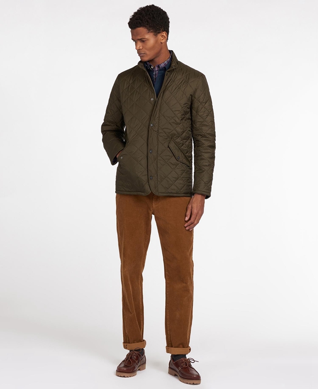 Men's Barbour Flyweight Chelsea Quilted Jackets Olive | EAYU-31764