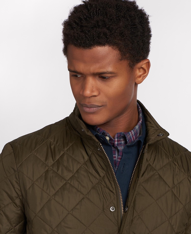 Men's Barbour Flyweight Chelsea Quilted Jackets Olive | EAYU-31764