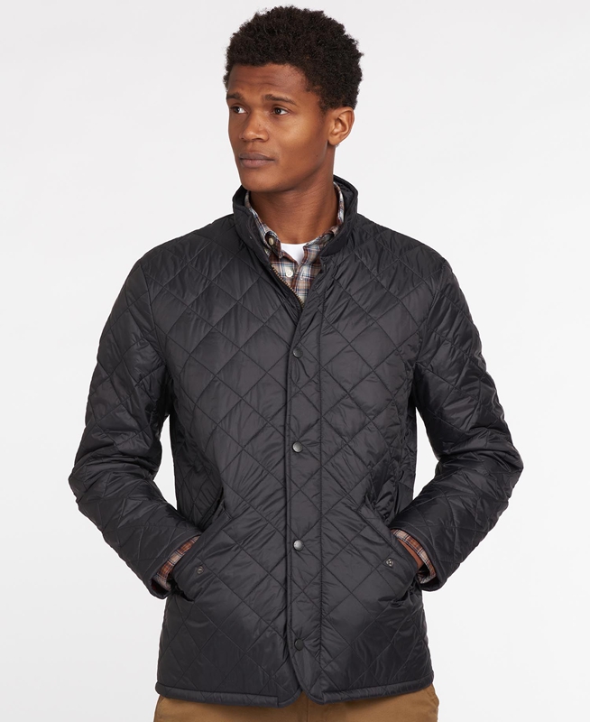 Men's Barbour Flyweight Chelsea Quilted Jackets Black | MQGP-13957