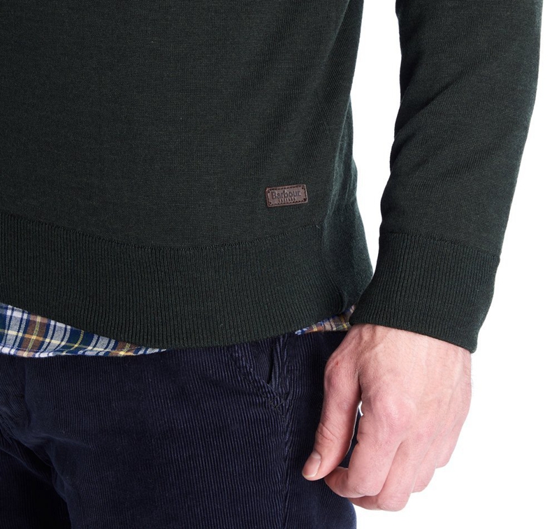 Men's Barbour Gamlan Half Zip Sweaters Green | XBYH-68375