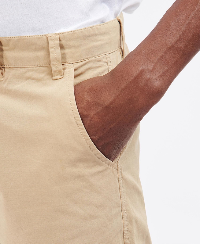 Men's Barbour Glendale Chino Pants Beige | DPWZ-17062