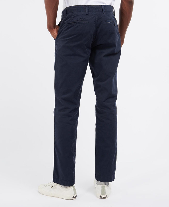 Men's Barbour Glendale Chino Pants Navy | YKSP-62154