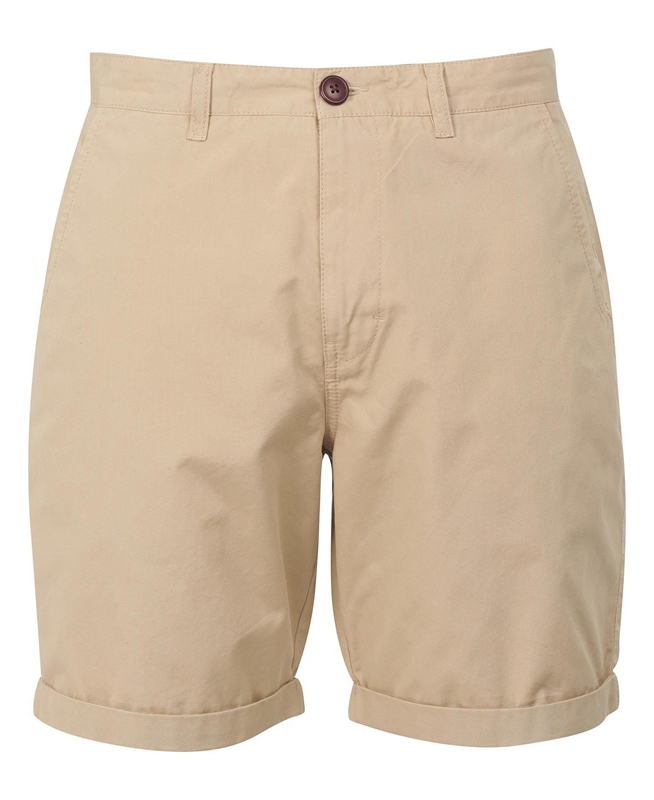 Men's Barbour Glendale Short Pants Beige | BXFR-59287