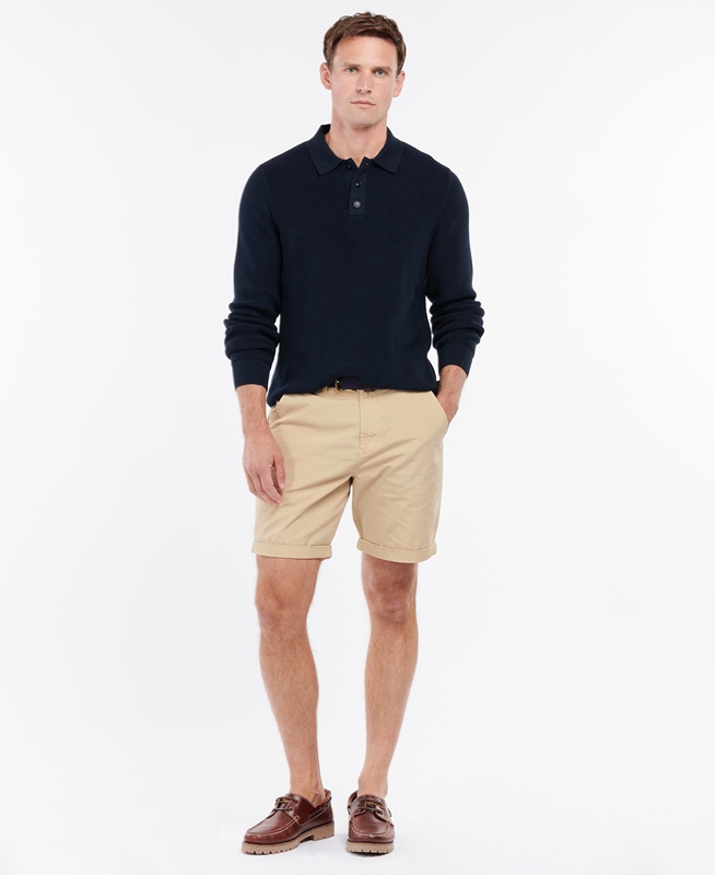 Men's Barbour Glendale Short Pants Beige | BXFR-59287