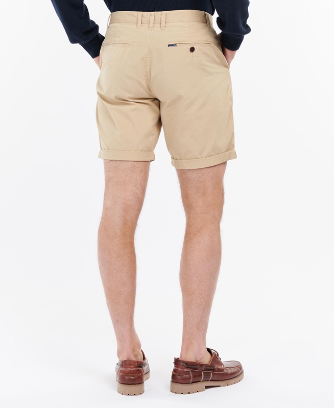 Men's Barbour Glendale Short Pants Beige | BXFR-59287