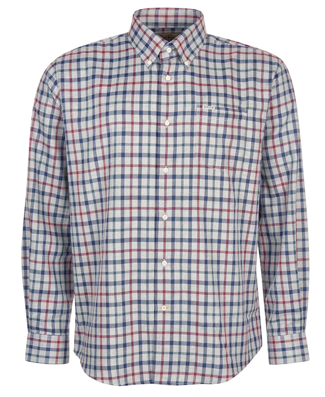 Men's Barbour Hemd Coll Thermo Shirts Grey | MZWY-72601