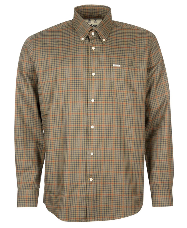 Men's Barbour Hemd Henderson Thermo Weave Shirts Olive | TOQA-03798