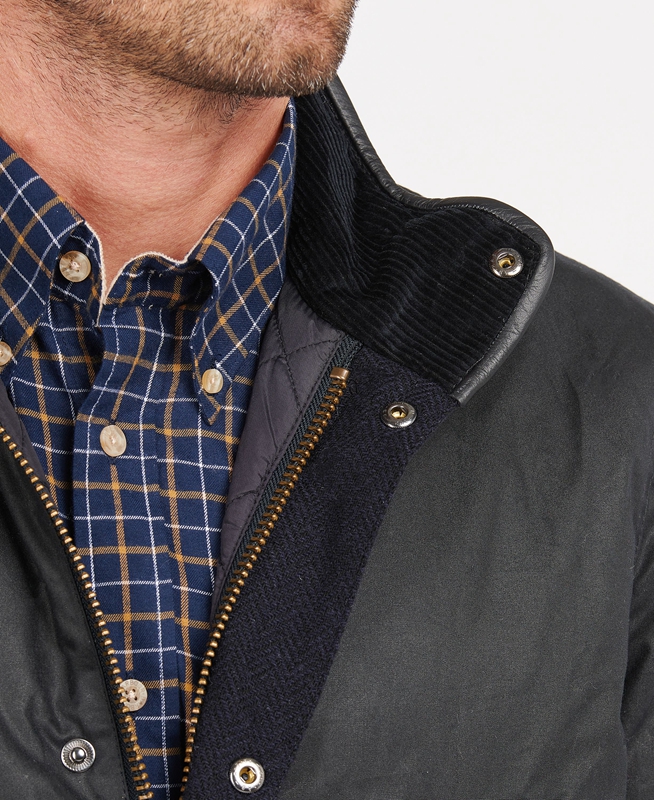 Men's Barbour Hereford Waxed Jackets Blue | AHMN-21756