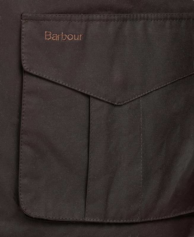 Men's Barbour Hereford Waxed Jackets Brown | DQSZ-30978