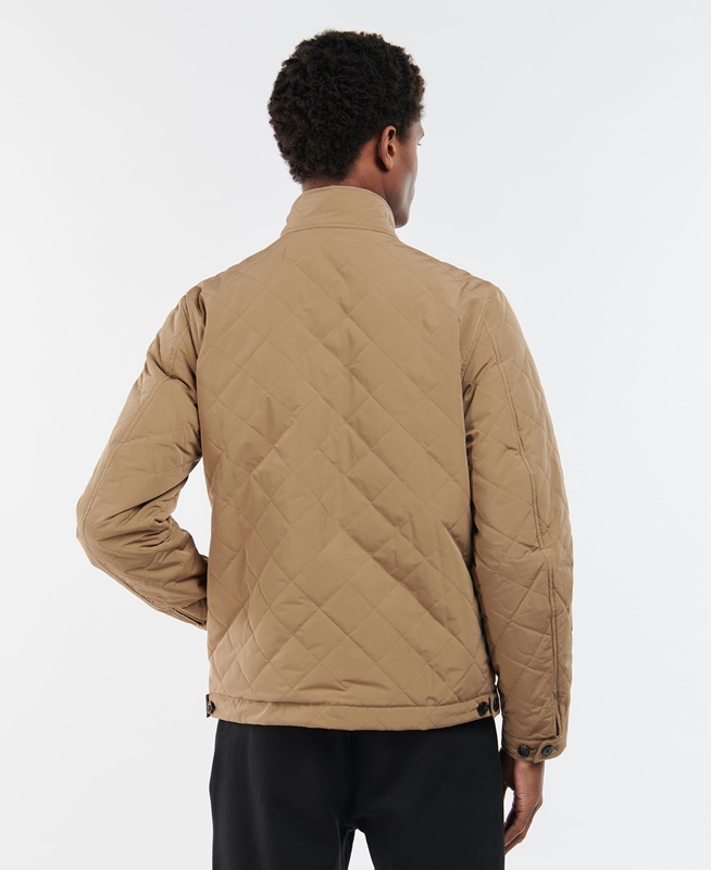 Men's Barbour Hitchen Quilted Jackets Beige | ZDJY-02598