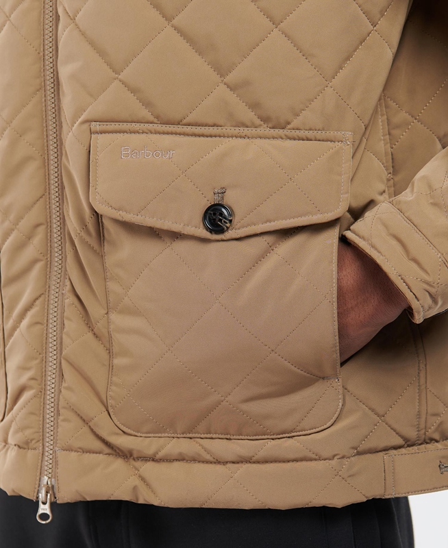 Men's Barbour Hitchen Quilted Jackets Beige | ZDJY-02598