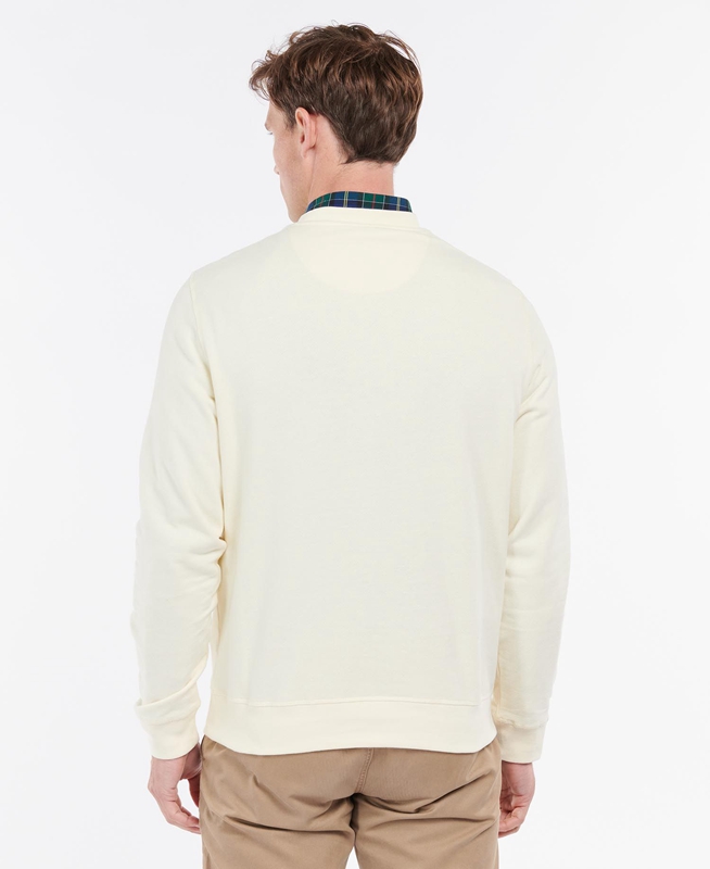 Men's Barbour Honour Panel Crew Sweatshirts Beige | GOUJ-15849