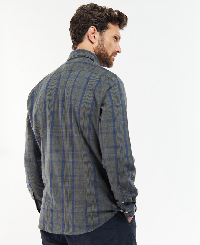 Men's Barbour Inverbeg Tailored Shirts Grey | TWIU-16254