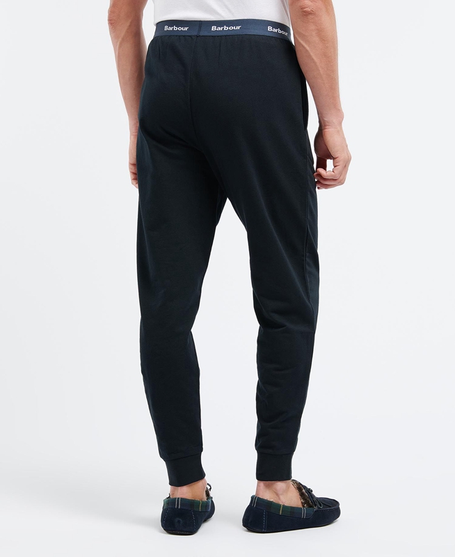 Men's Barbour Jake Lounge Joggers Pants Black | FHDQ-89230