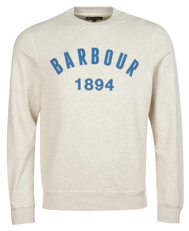 Men's Barbour John Crew Neck Sweatshirts Beige | RGVU-42517