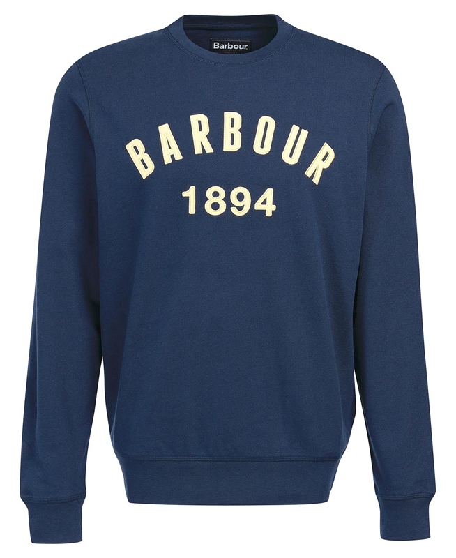 Men's Barbour John Crew Sweatshirts Navy | STQY-94137