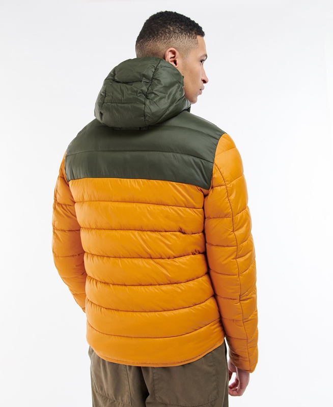 Men's Barbour Kendle Baffle Quilted Jackets Yellow | TKCU-83264