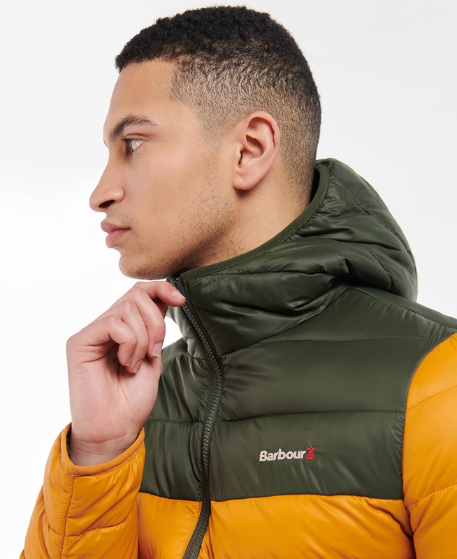 Men's Barbour Kendle Baffle Quilted Jackets Yellow | TKCU-83264