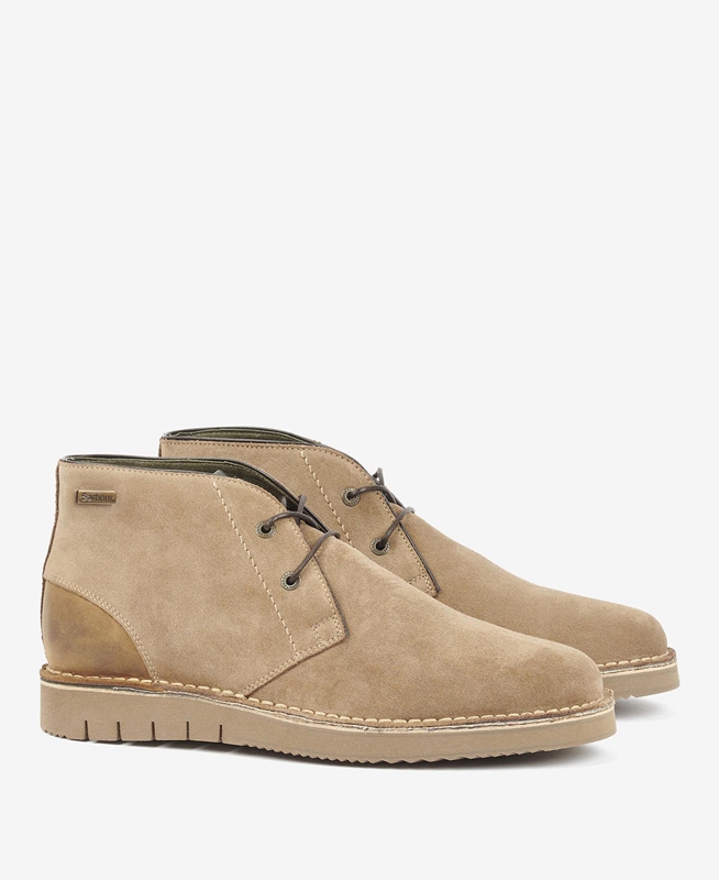 Men's Barbour Kent Desert Boots Khaki | UGXY-93670