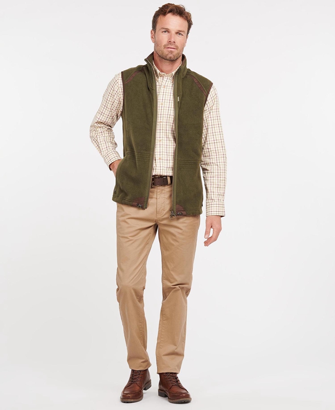 Men's Barbour Langdale Vest Green | MBTG-48072