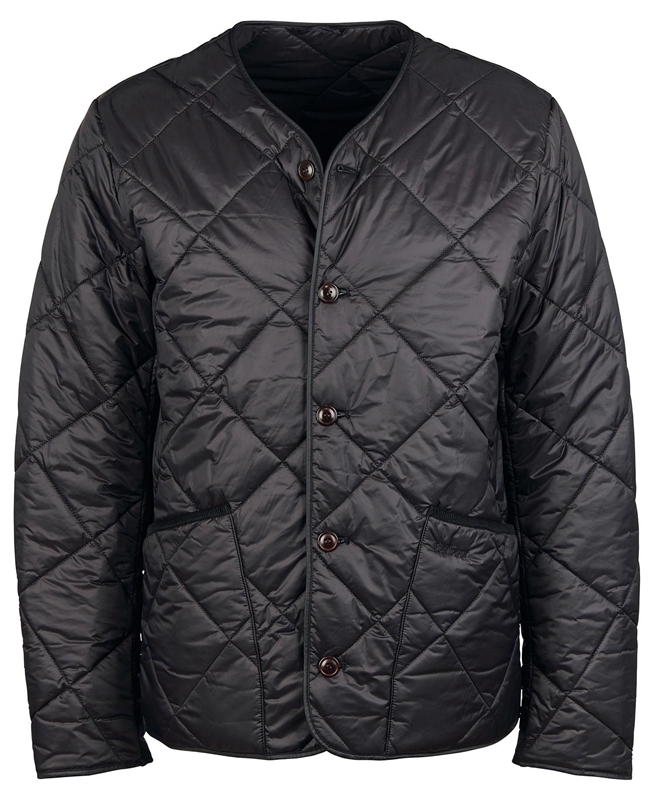 Men's Barbour Liddesdale Cardigan Quilted Jackets Black | IXWM-45197