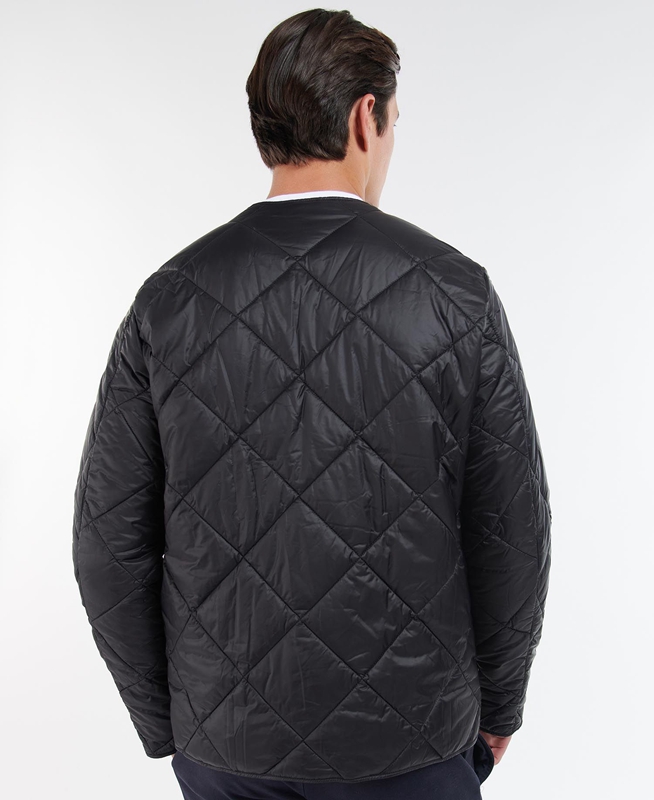 Men's Barbour Liddesdale Cardigan Quilted Jackets Black | IXWM-45197